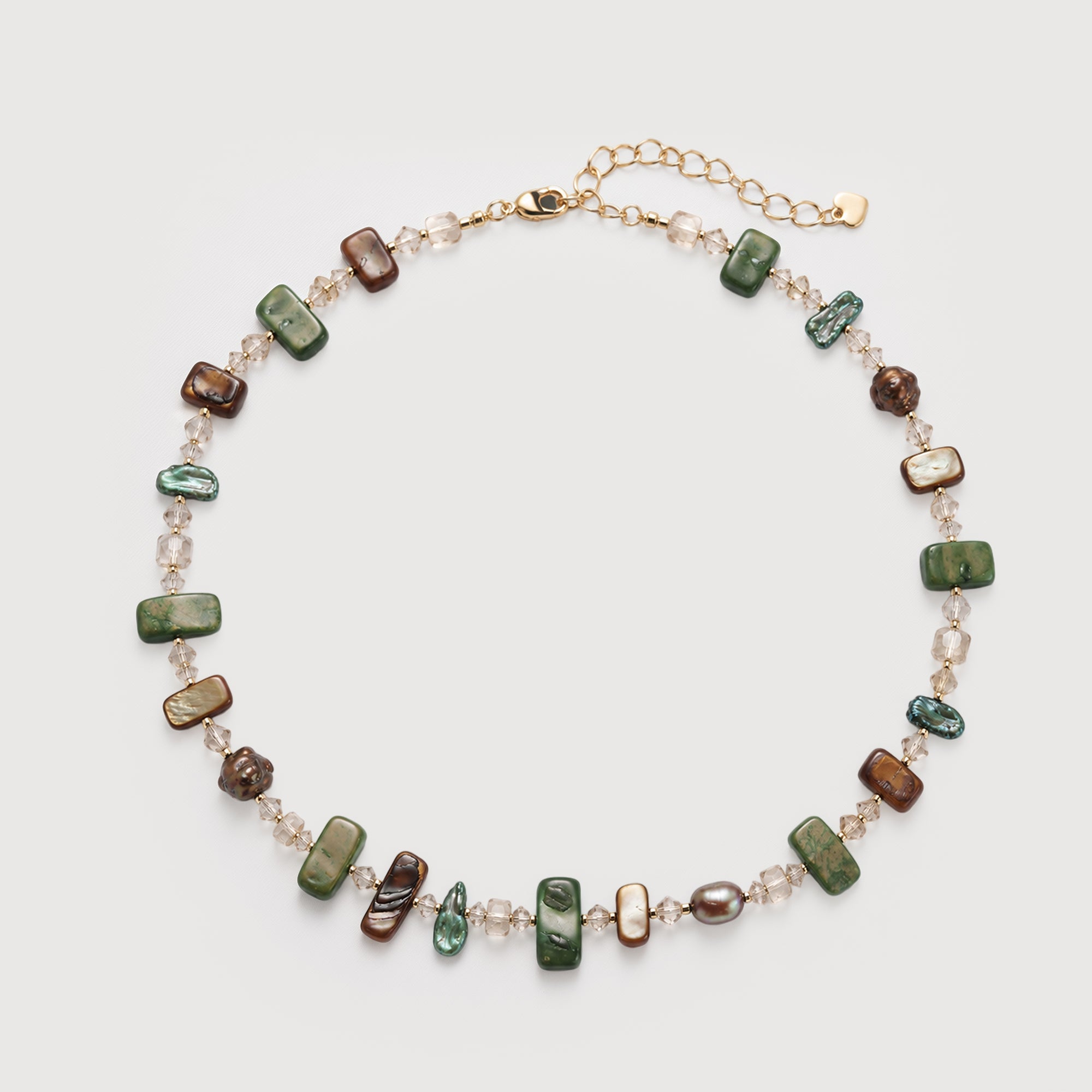 Golden Pearl Gem Necklace