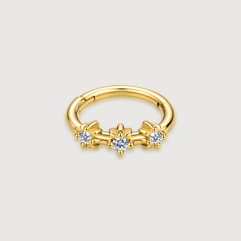 Floral Zircon Huggie