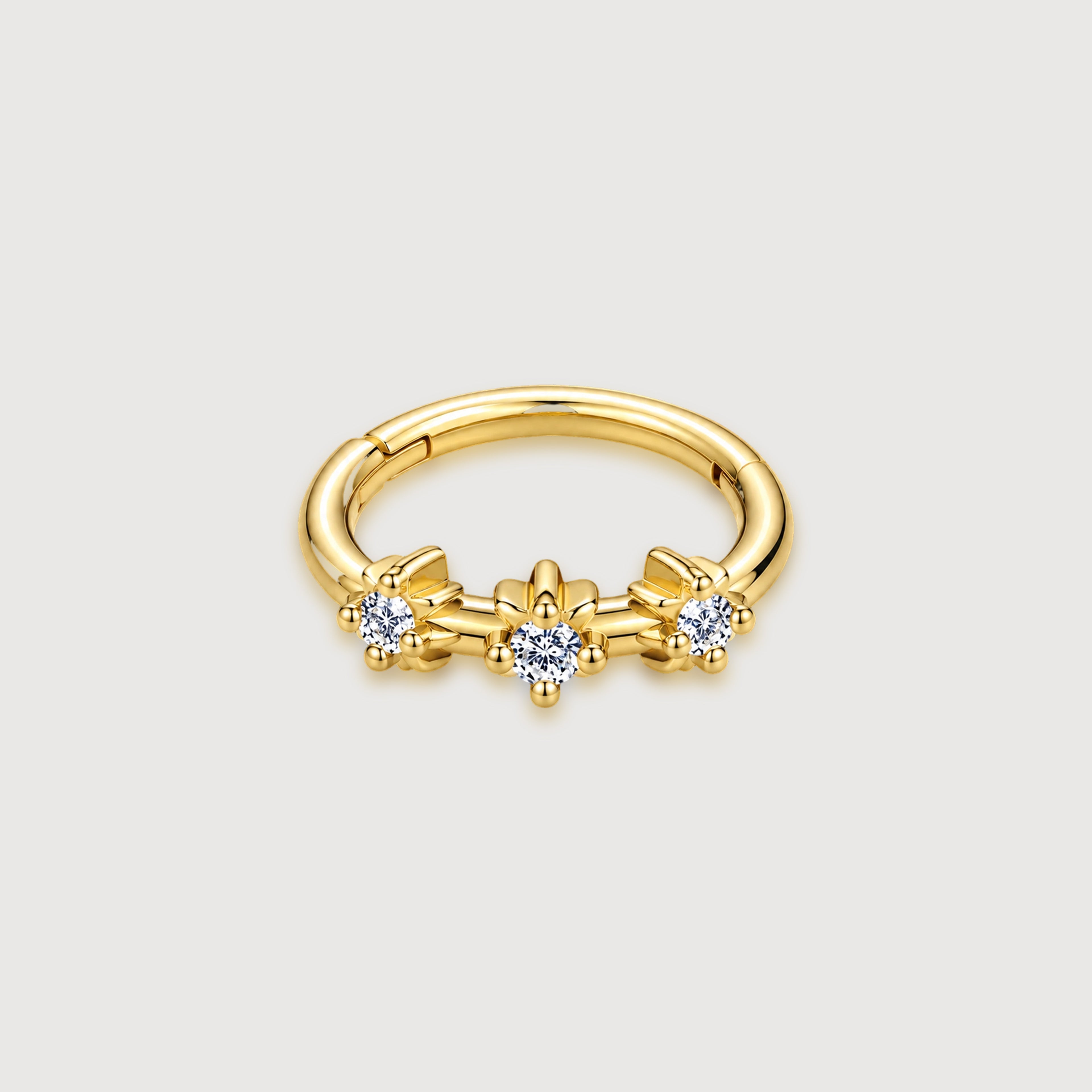 Floral Zircon Huggie