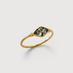 Moss Agate Gold Ring