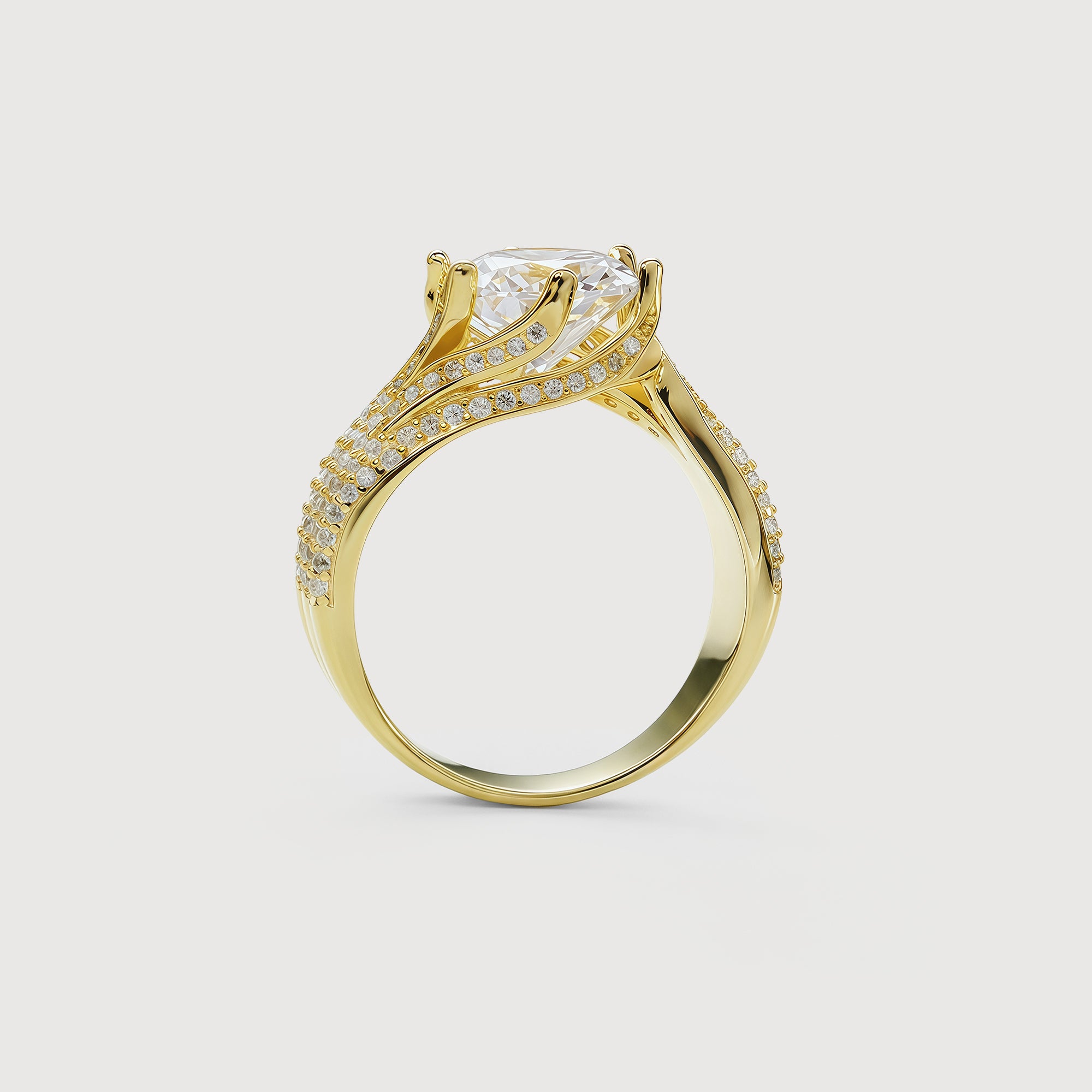 3 ct Moissanite Gold Ring
