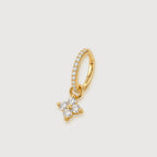 Zircon Clover Huggie Earrings