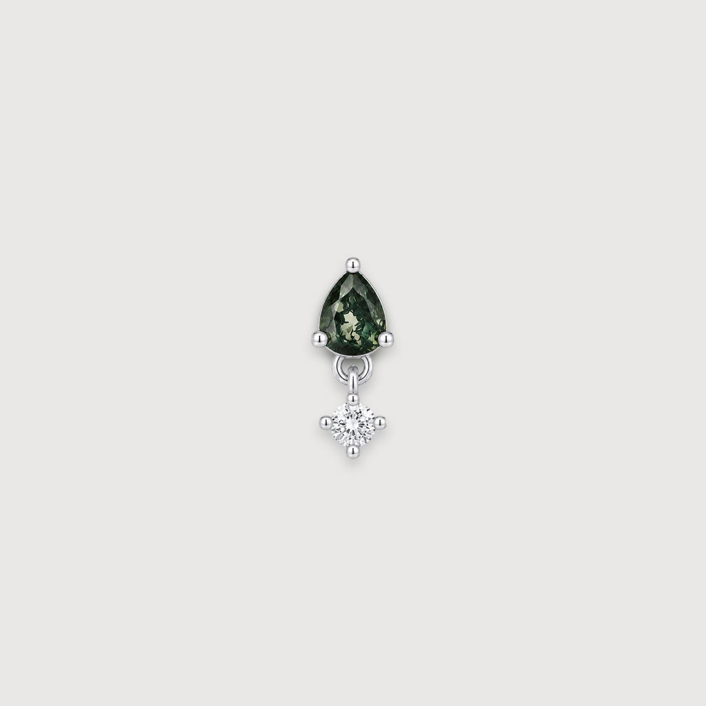 Moss Agate Drop Studs