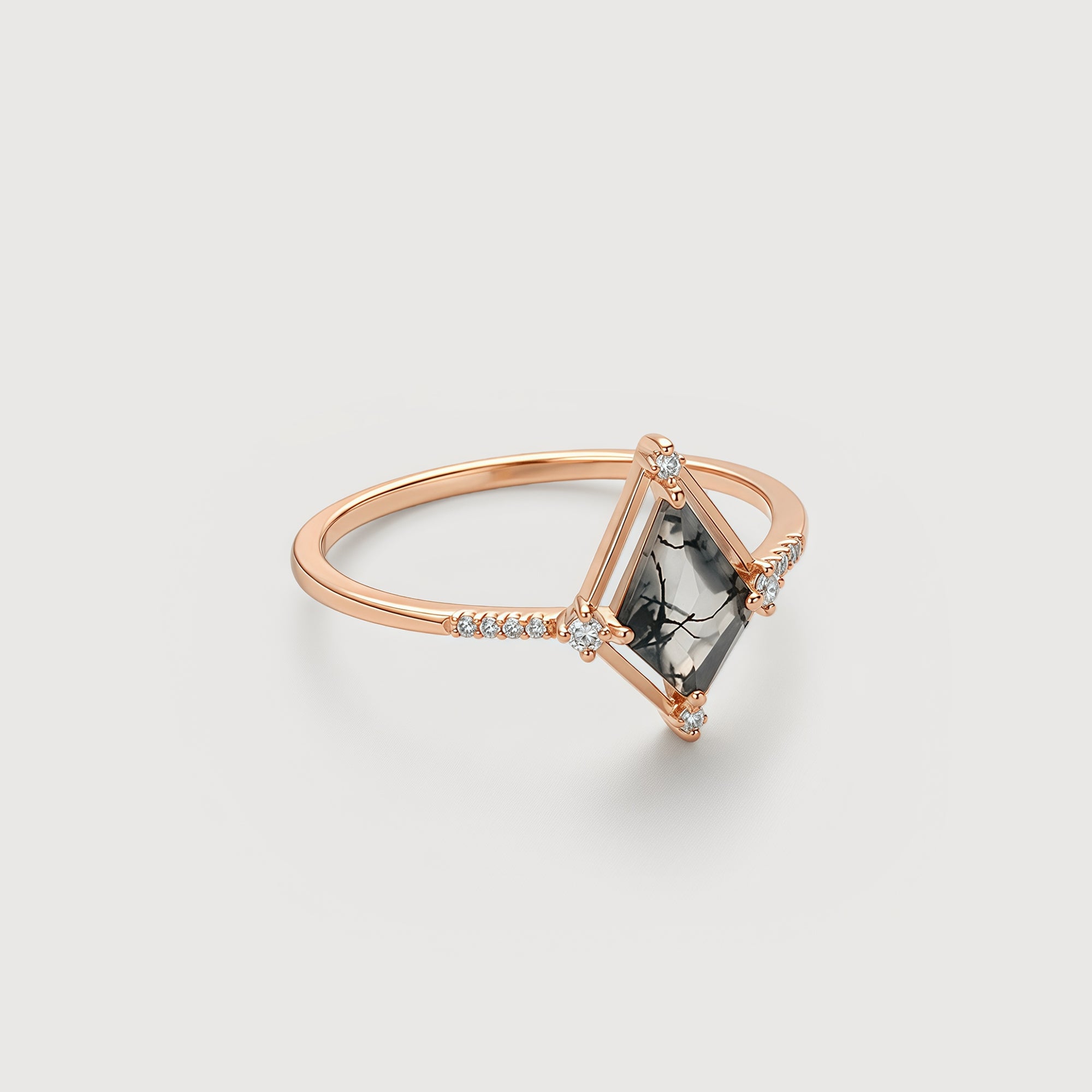 Moss Agate Radiant Ring