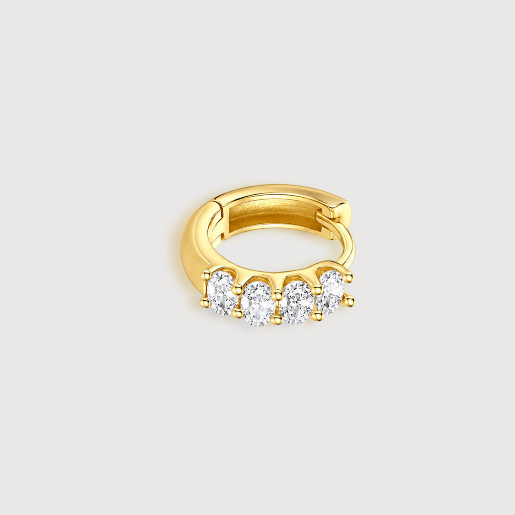 Oval Zircon Huggie