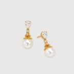 Pearl Zircon Drop Earrings