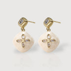 Gold Petal Drop Earrings