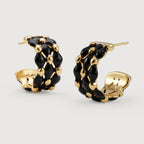 Black Enamel Hoop Earrings