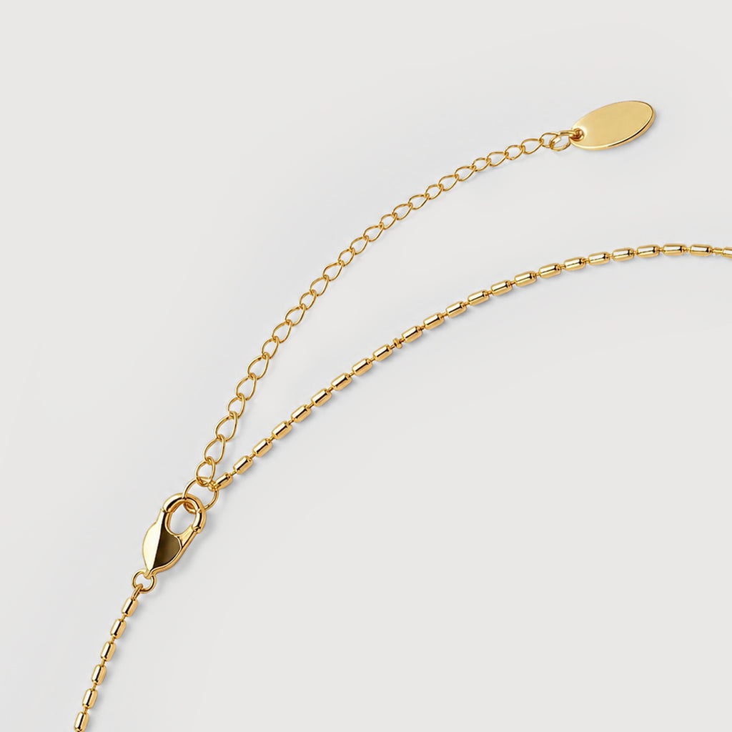 Golden Pearl Charm Necklace