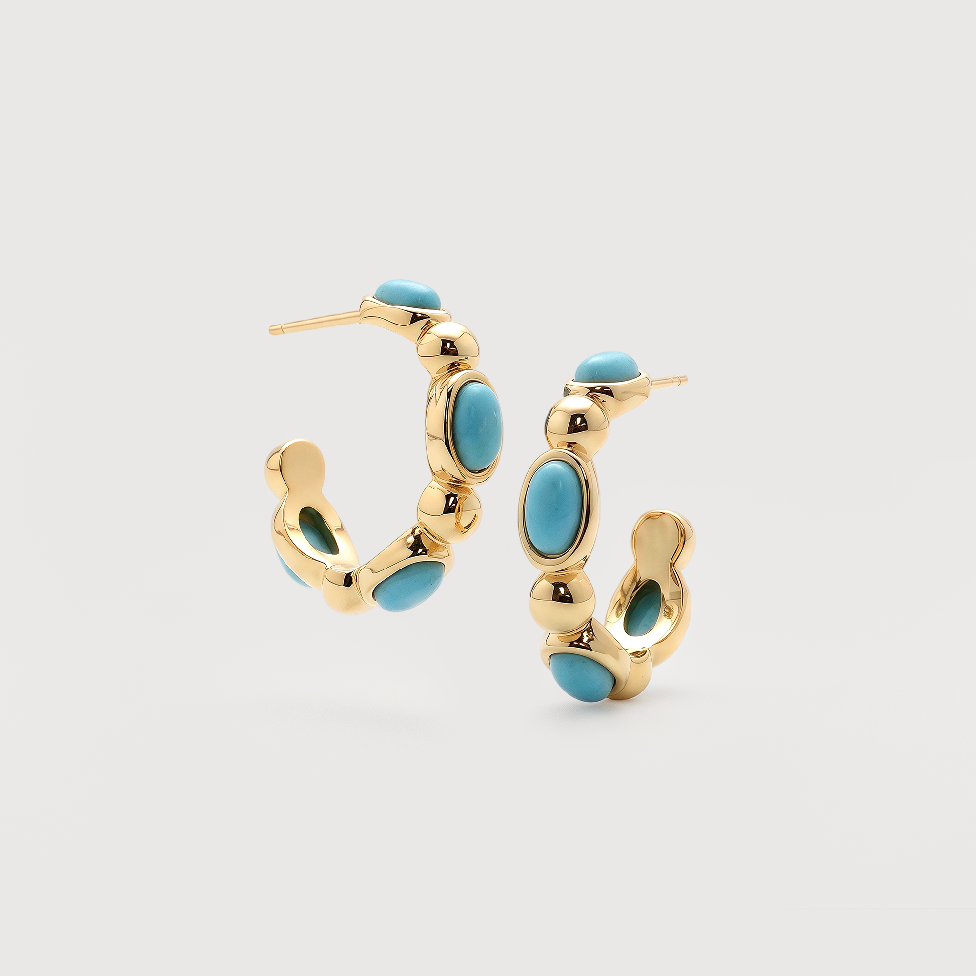 Turquoise Dome Hoops