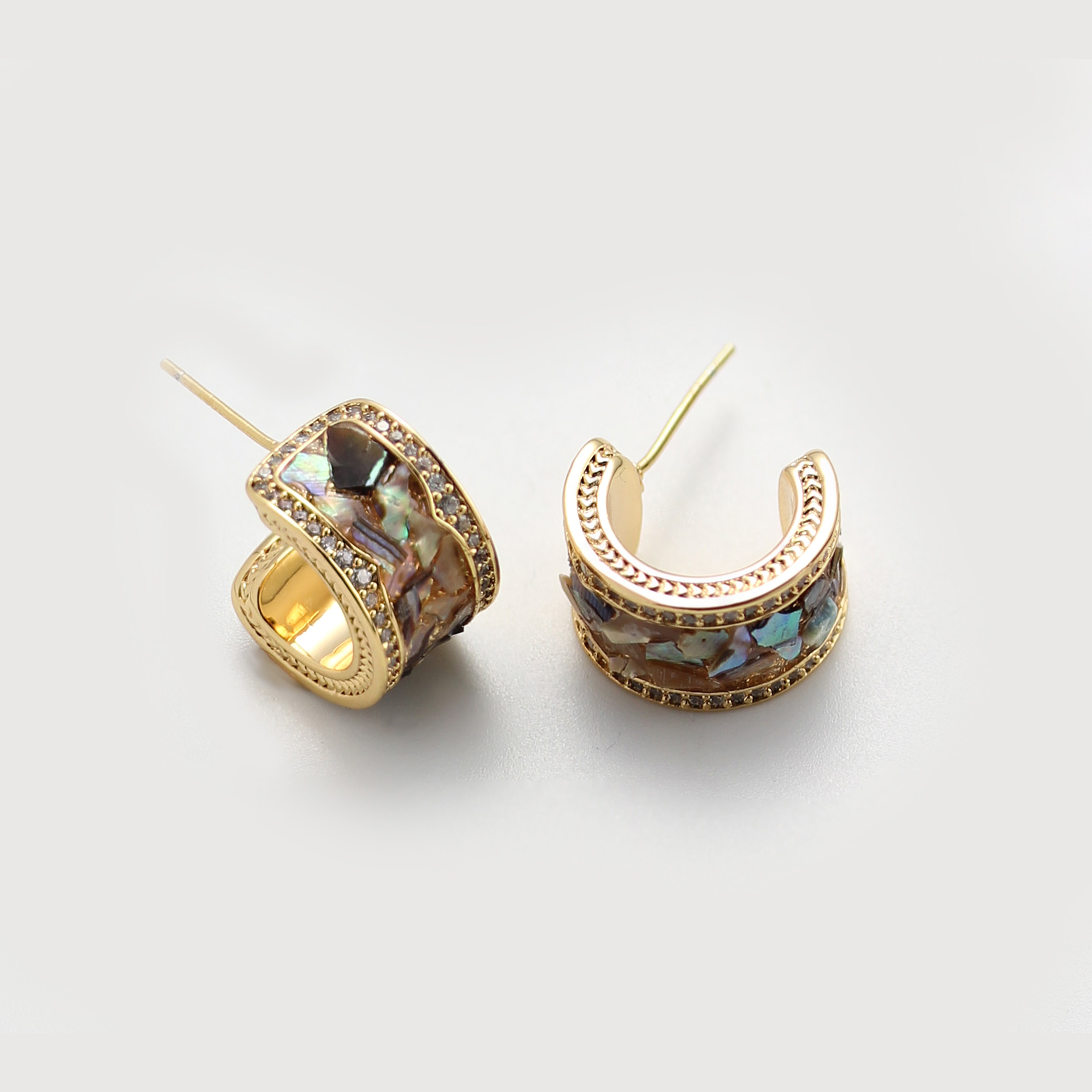 Abalone Hoop Earrings