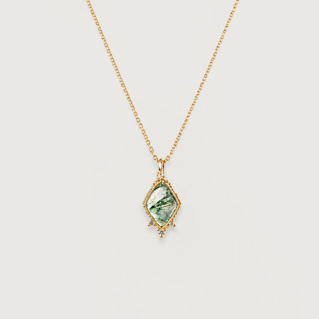 Moss Agate Pendant Necklace
