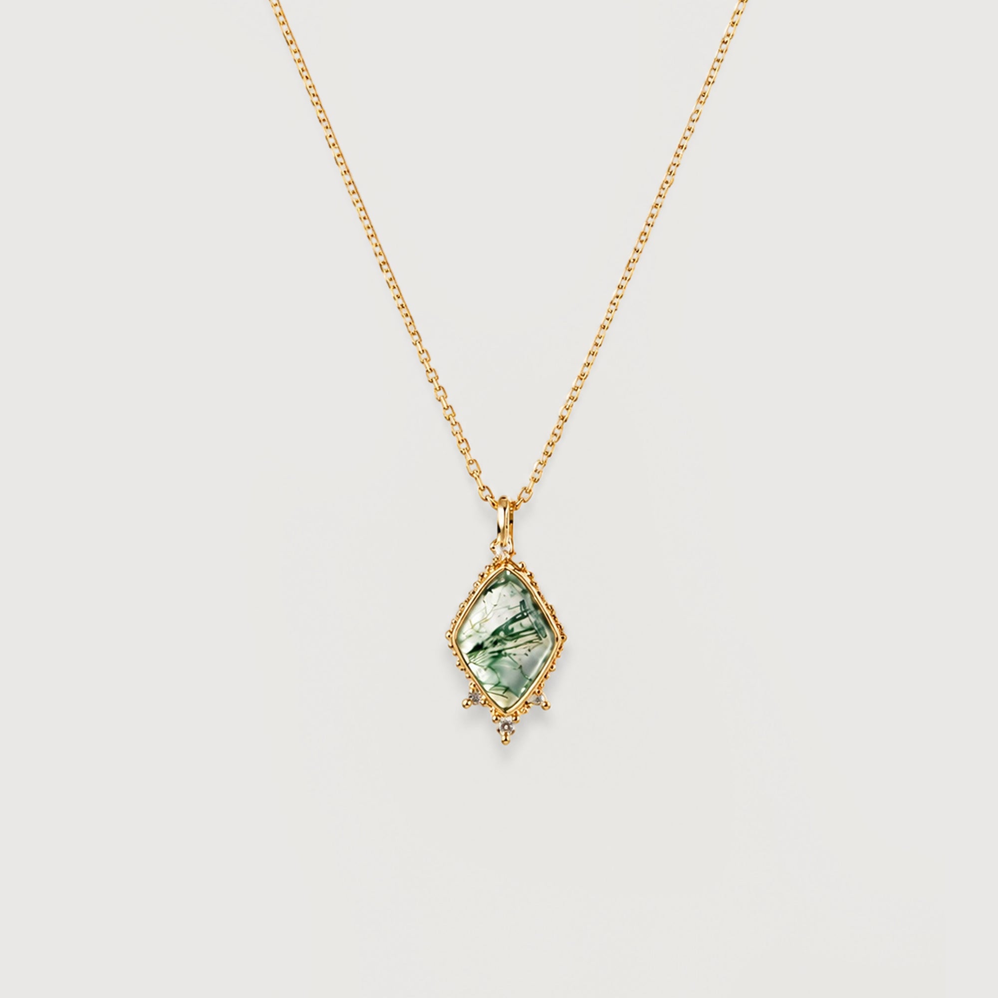 Moss Agate Pendant Necklace