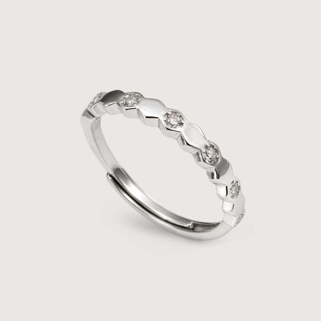 Zircon Facet Band Ring