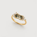 Green Moss Agate Gold Ring
