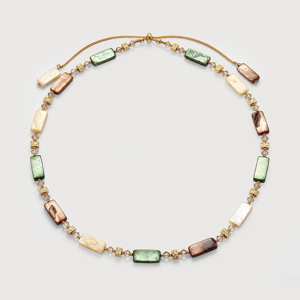 Shell Crystal Gold Necklace