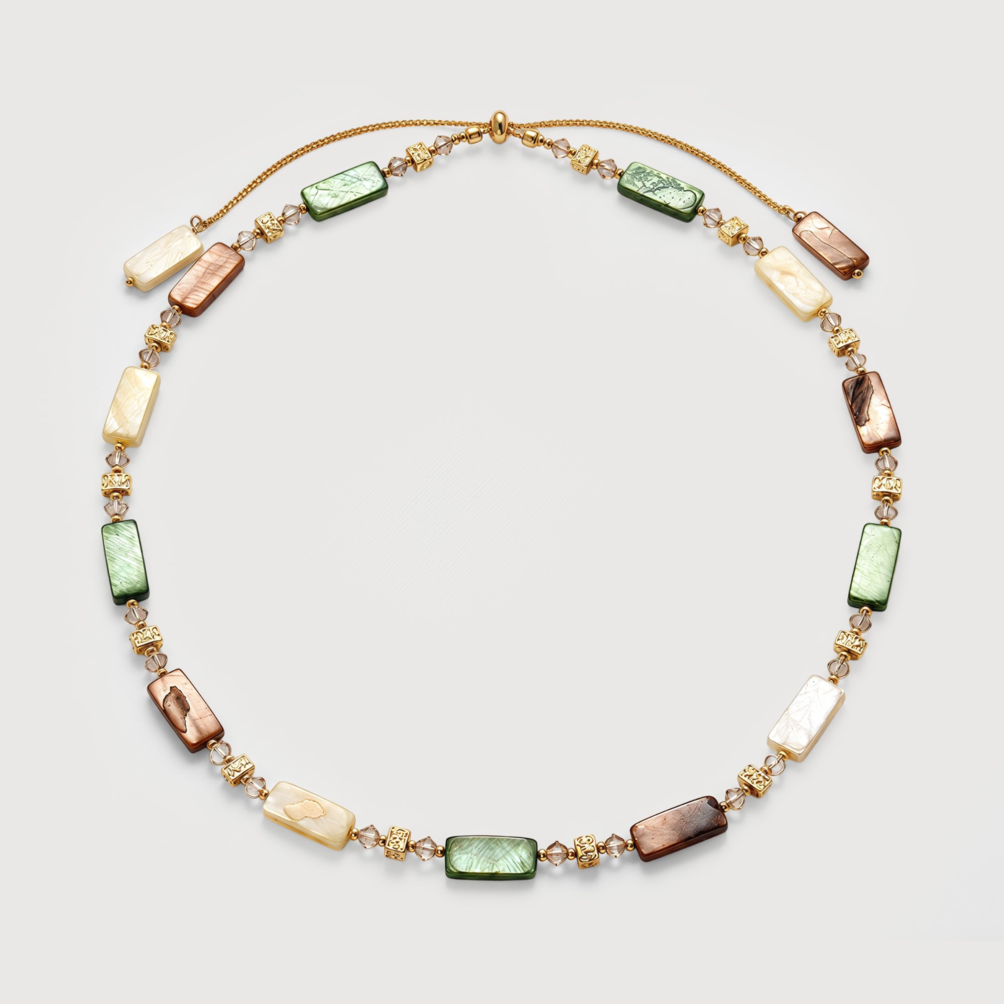 Shell Crystal Gold Necklace