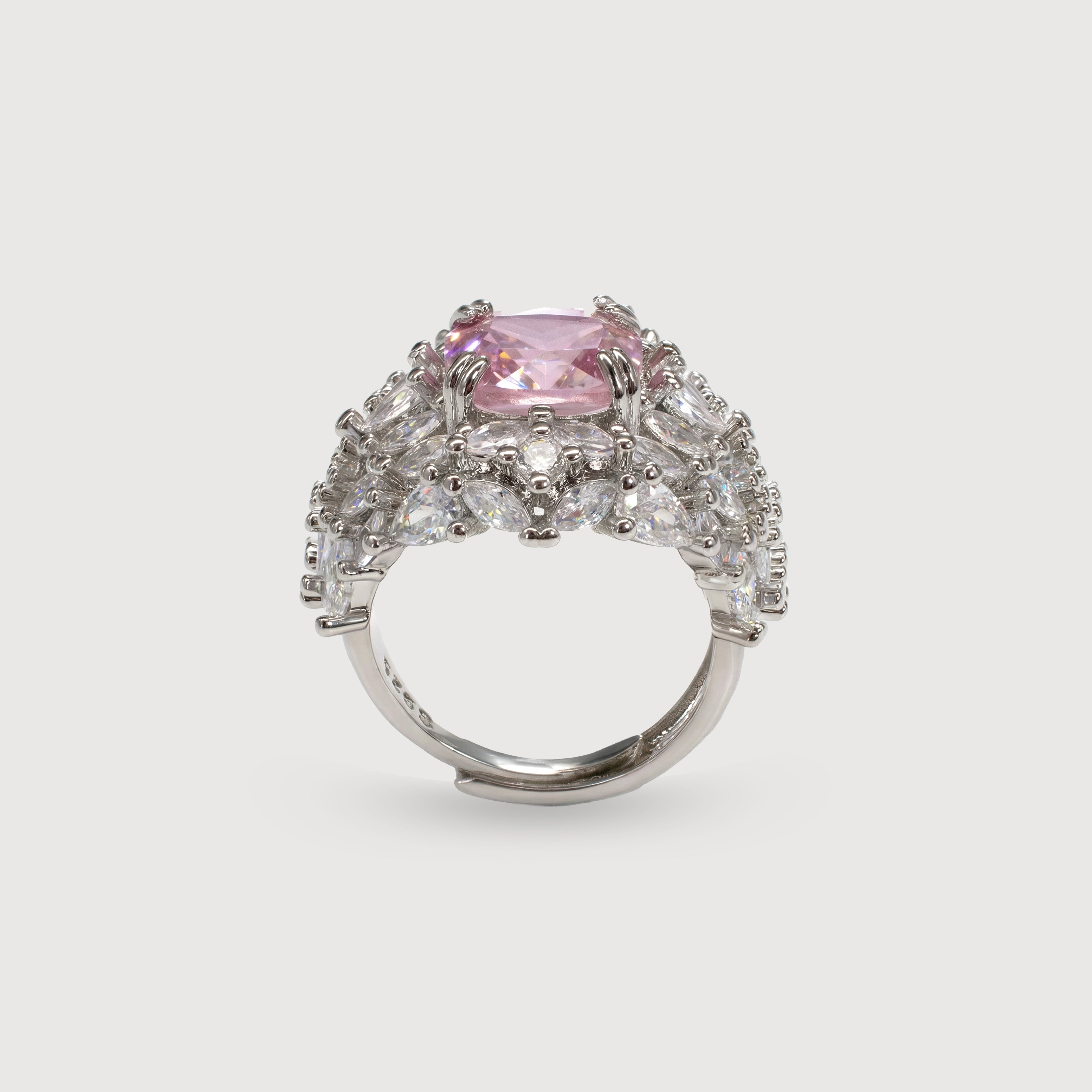 Pink Zircon Crown Ring