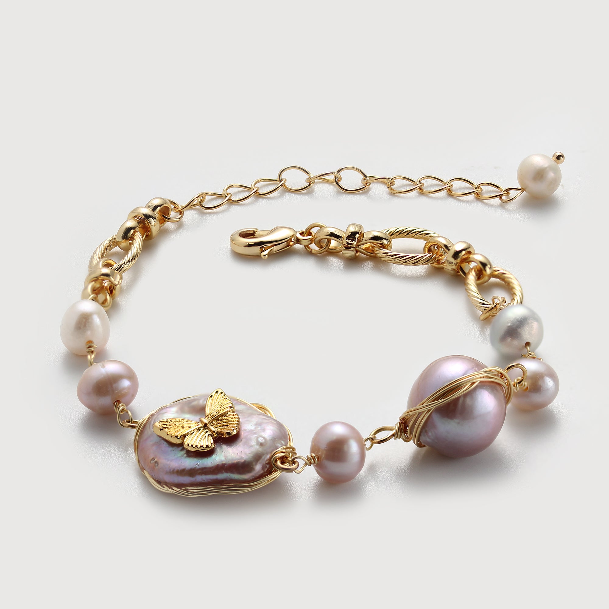 Baroque Pearl Butterfly Bangle