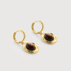 Tiger Eye Drop Hoops