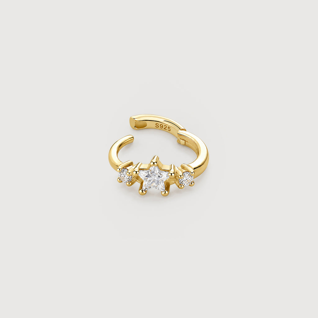 Star Zircon Huggie Earring