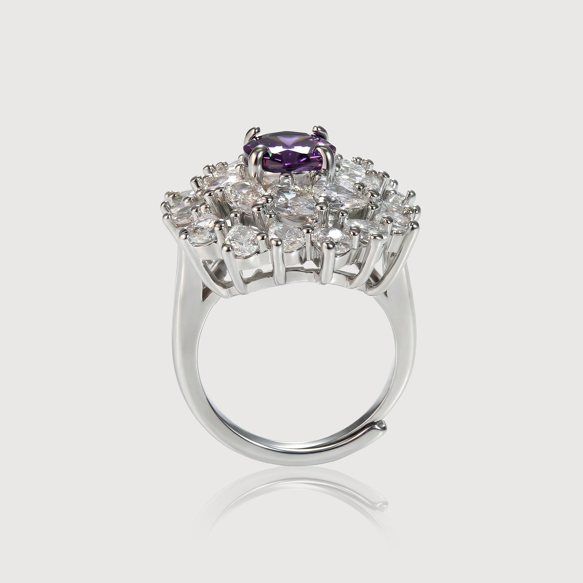 Purple Zircon Crown Ring