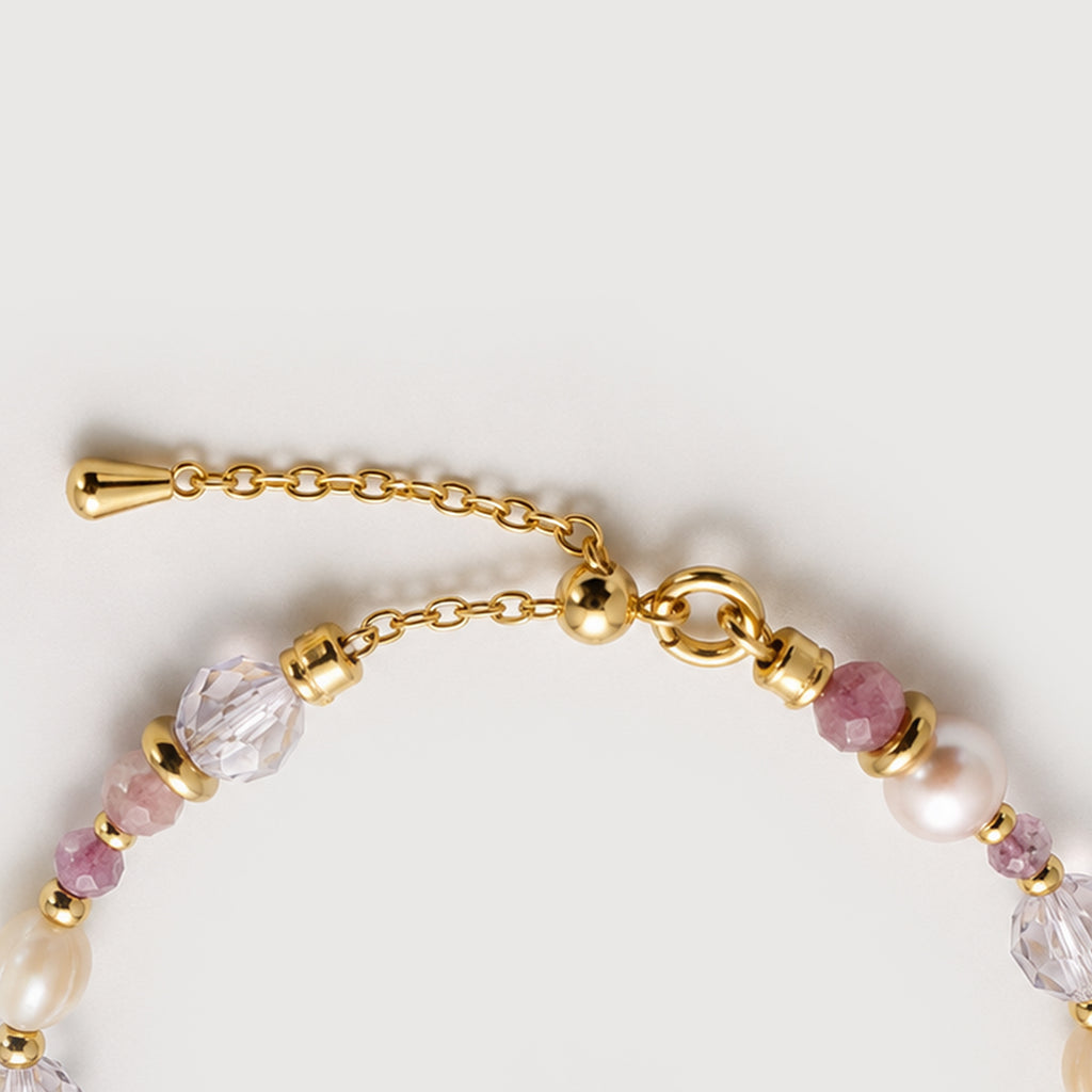 Pearl Crystal Charm Bracelet