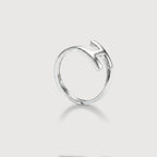Silver H Open Ring