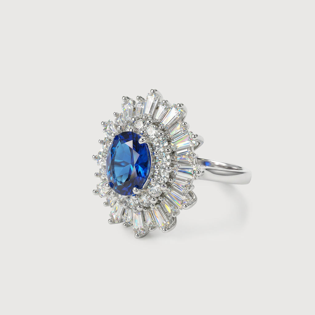 Blue Zircon Statement Ring