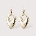 Gold Heart Drop Earrings
