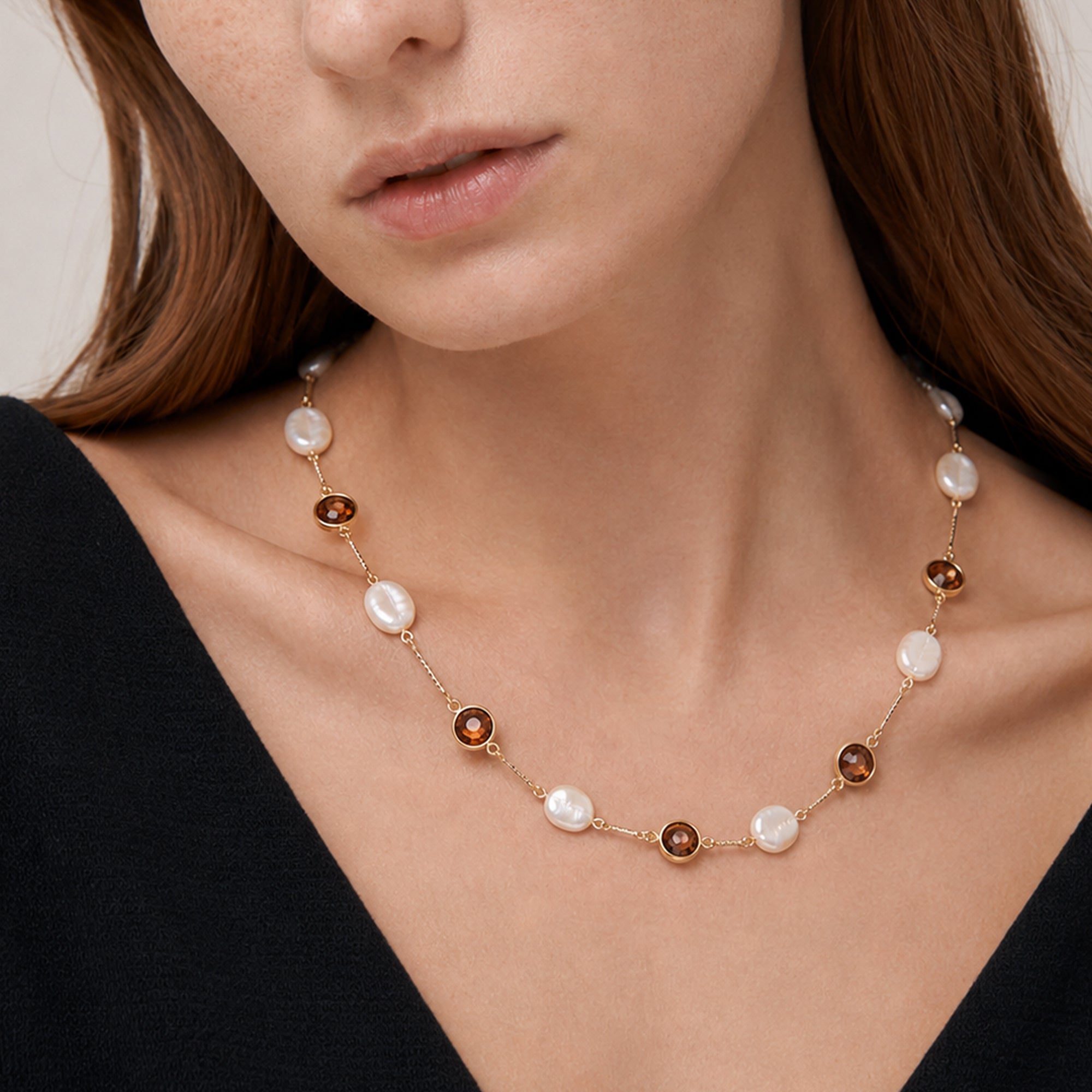 Shell Pearl Gold Necklace