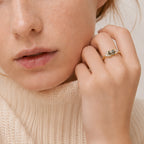 Green Moss Agate Gold Ring