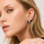 Azure Pearl Hoop Earrings