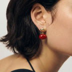 Red Enamel Drop Earrings