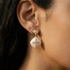 Gold Petal Drop Earrings