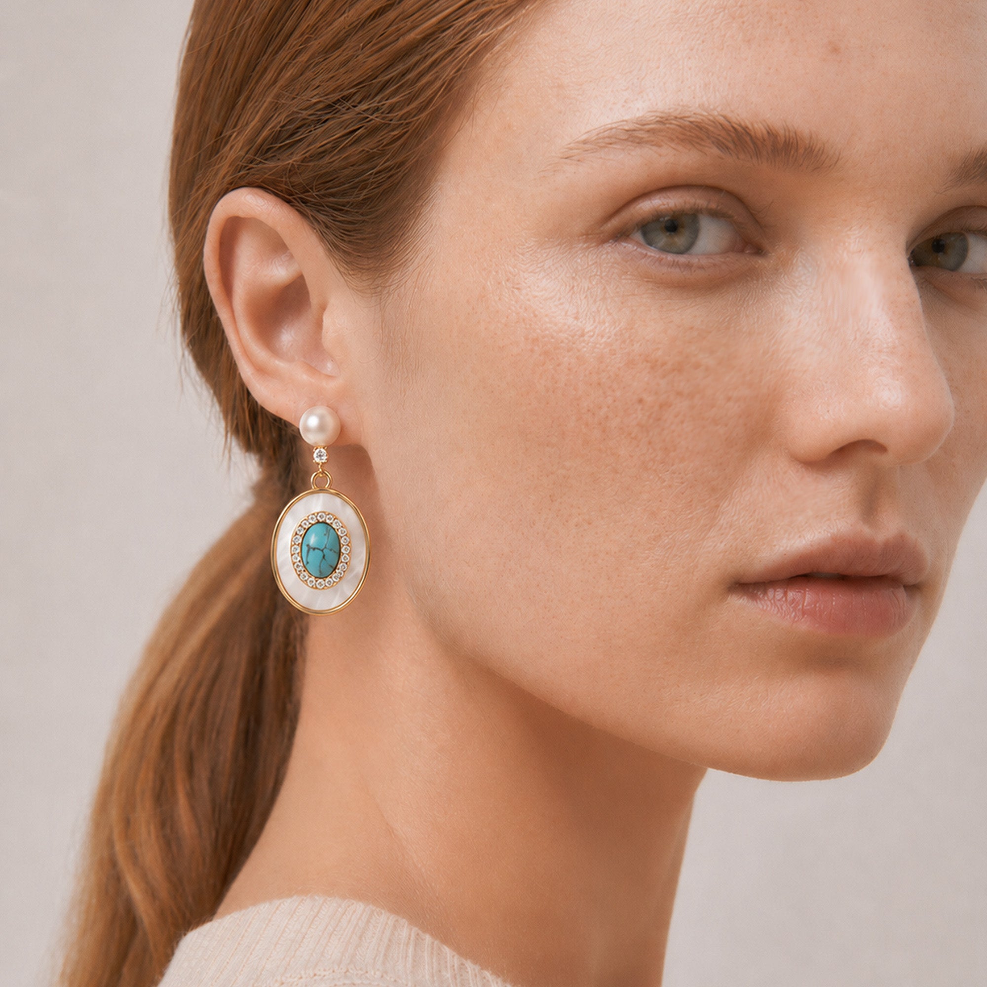 Pearl Medallion Earrings