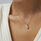Golden Butterfly Pearl Necklace