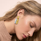 Marble Gold Drop Earrings