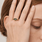 Moss Agate Gold Ring