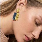 Marble Gold Drop Earrings