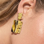 Marble Gold Drop Earrings
