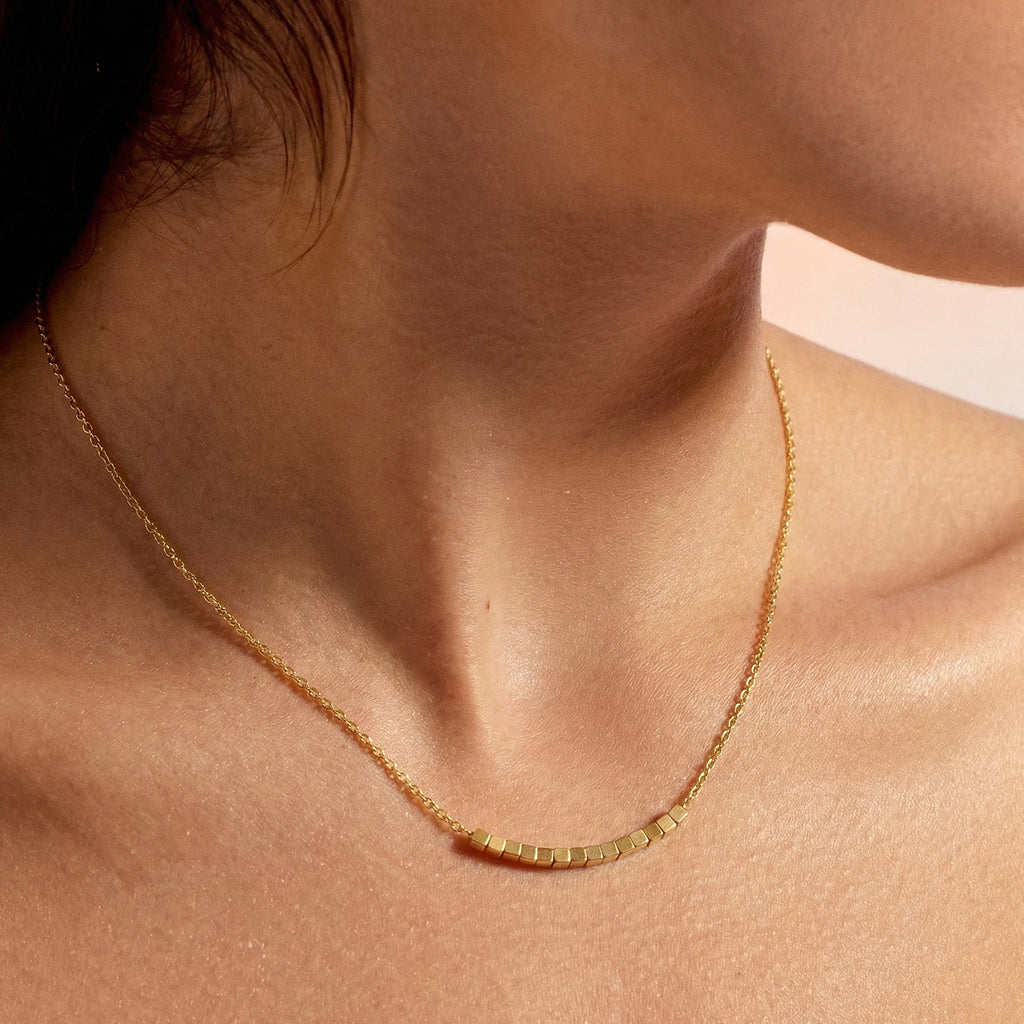 Gold Bar Chain Necklace