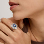 Blue Zircon Statement Ring
