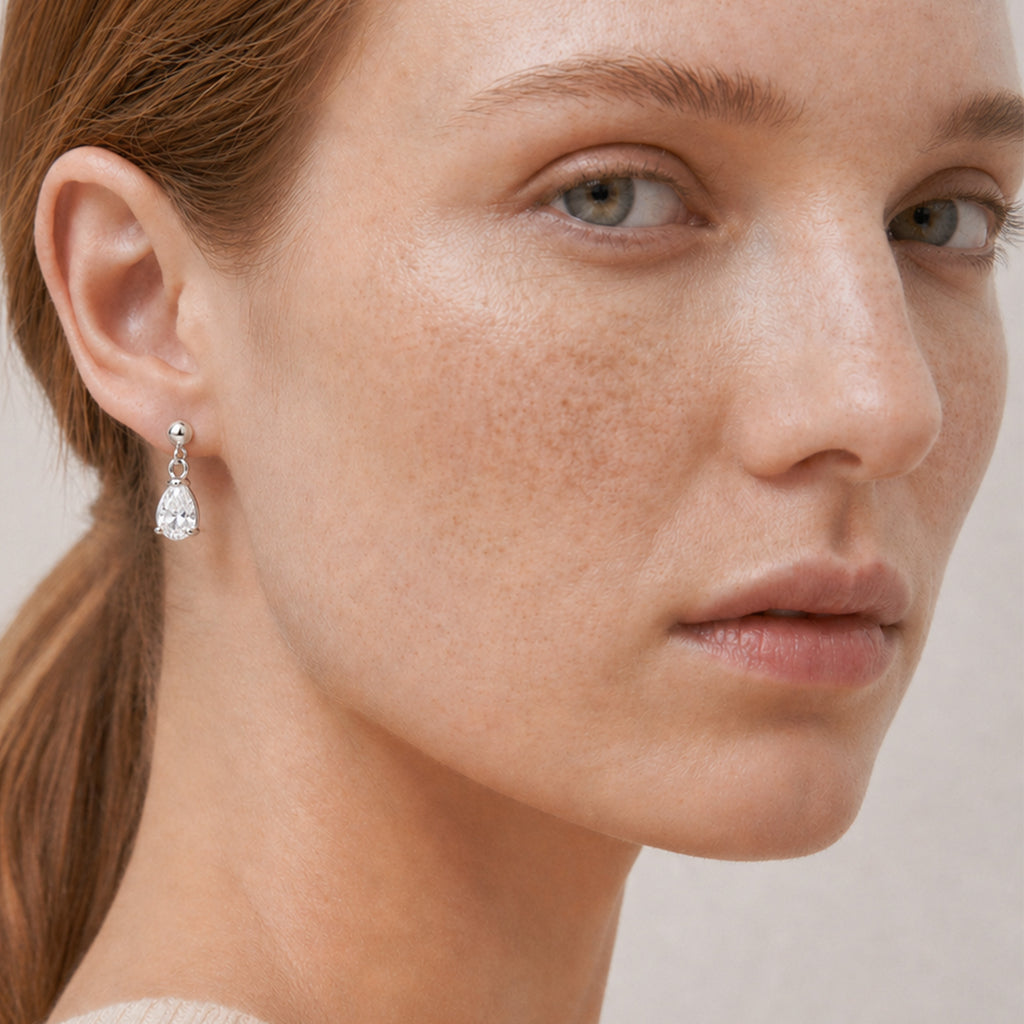Teardrop Zircon Earrings