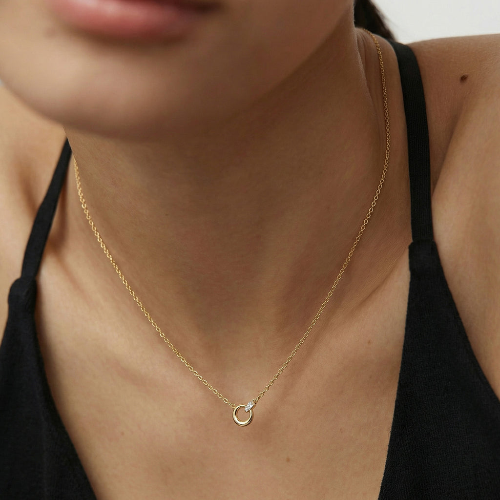 Golden Halo Pendant Necklace