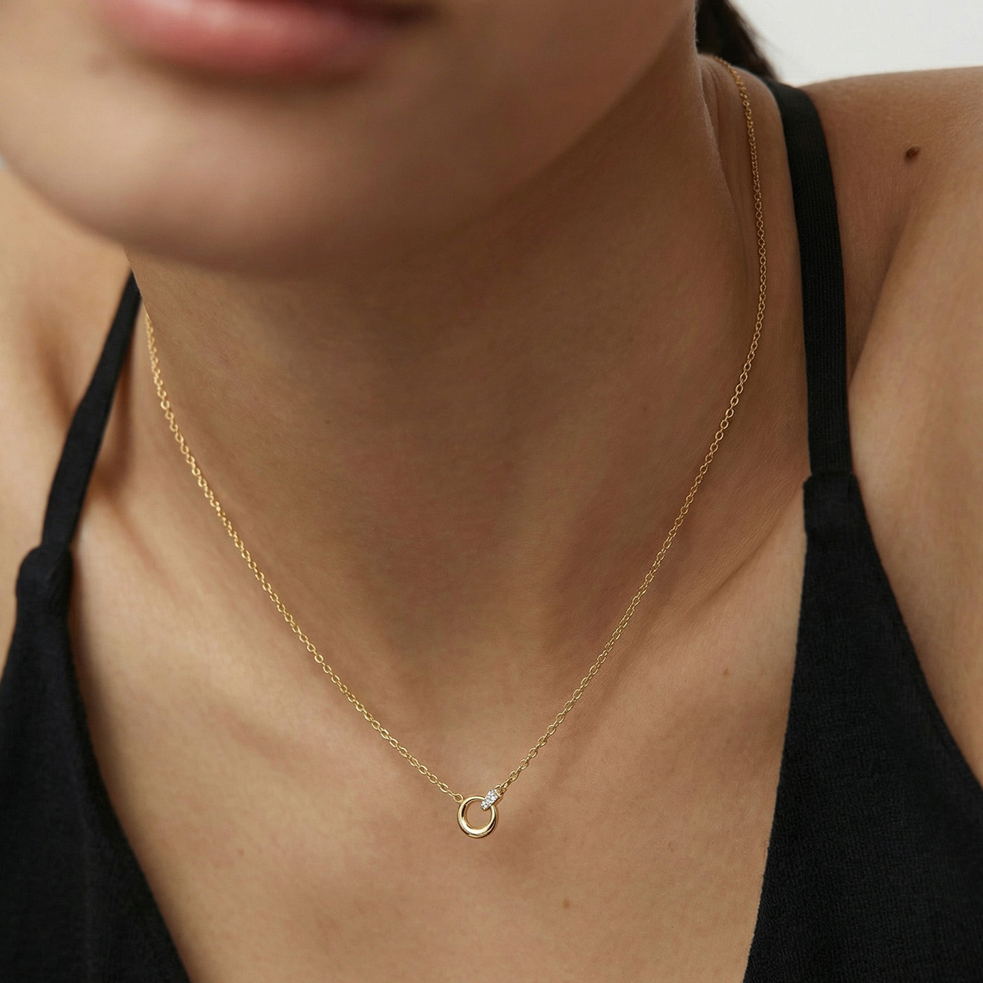 Golden Halo Pendant Necklace