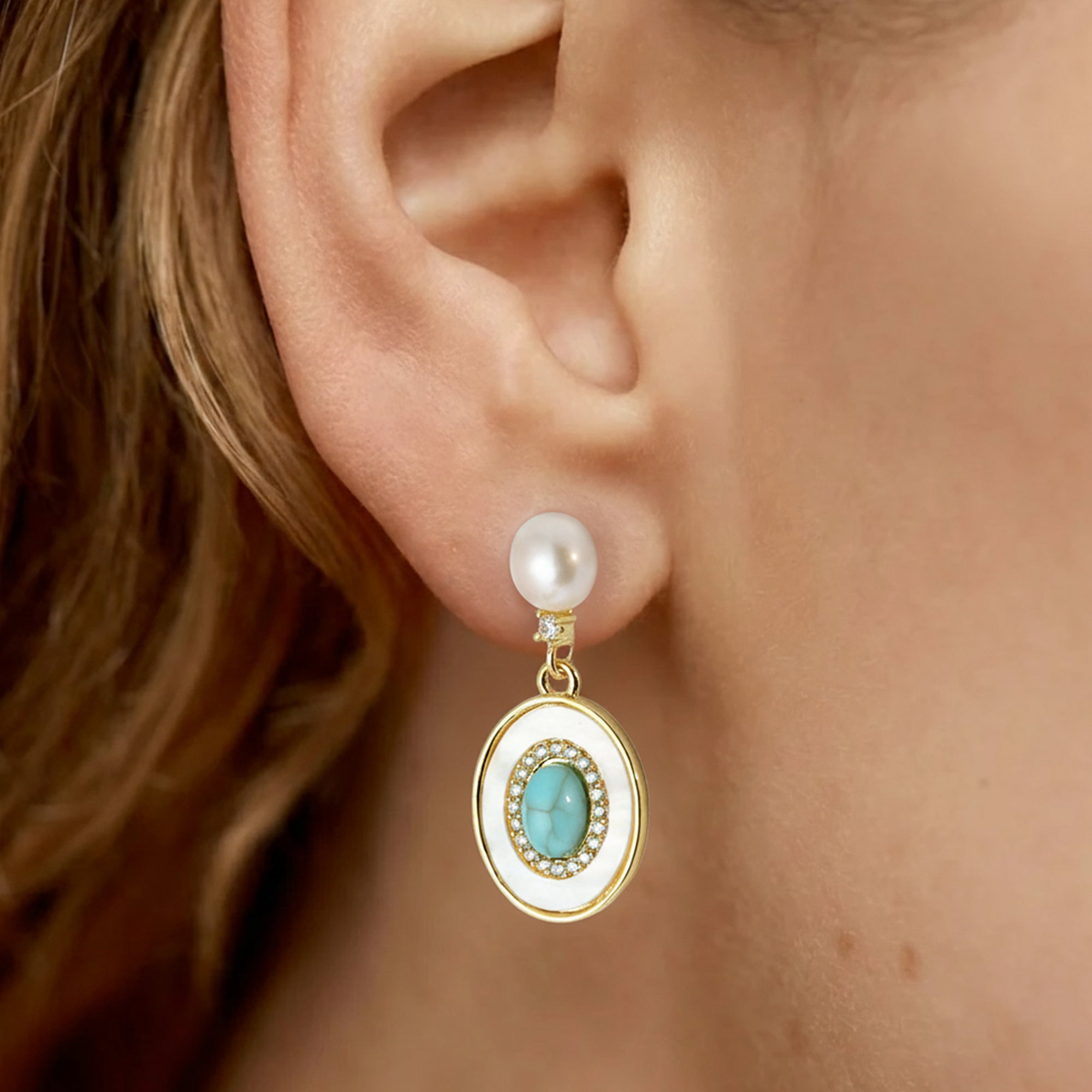 Pearl Medallion Earrings