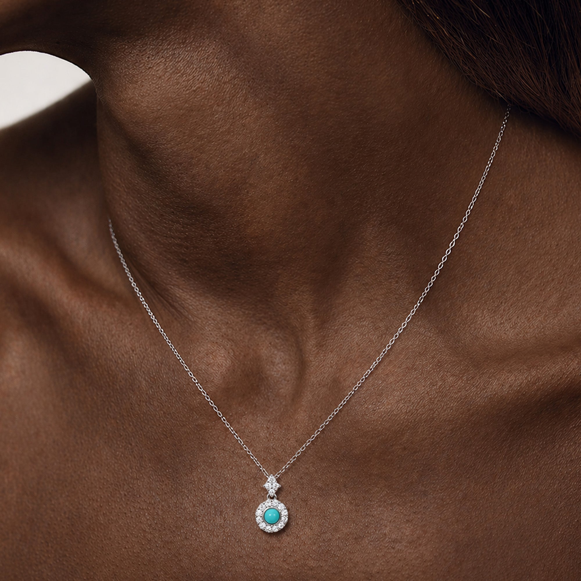 Turquoise Halo Necklace