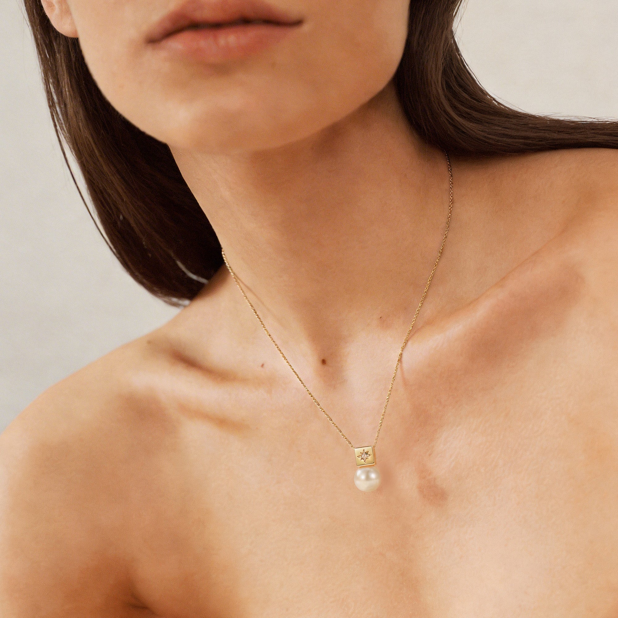 Gold Pearl Star Necklace