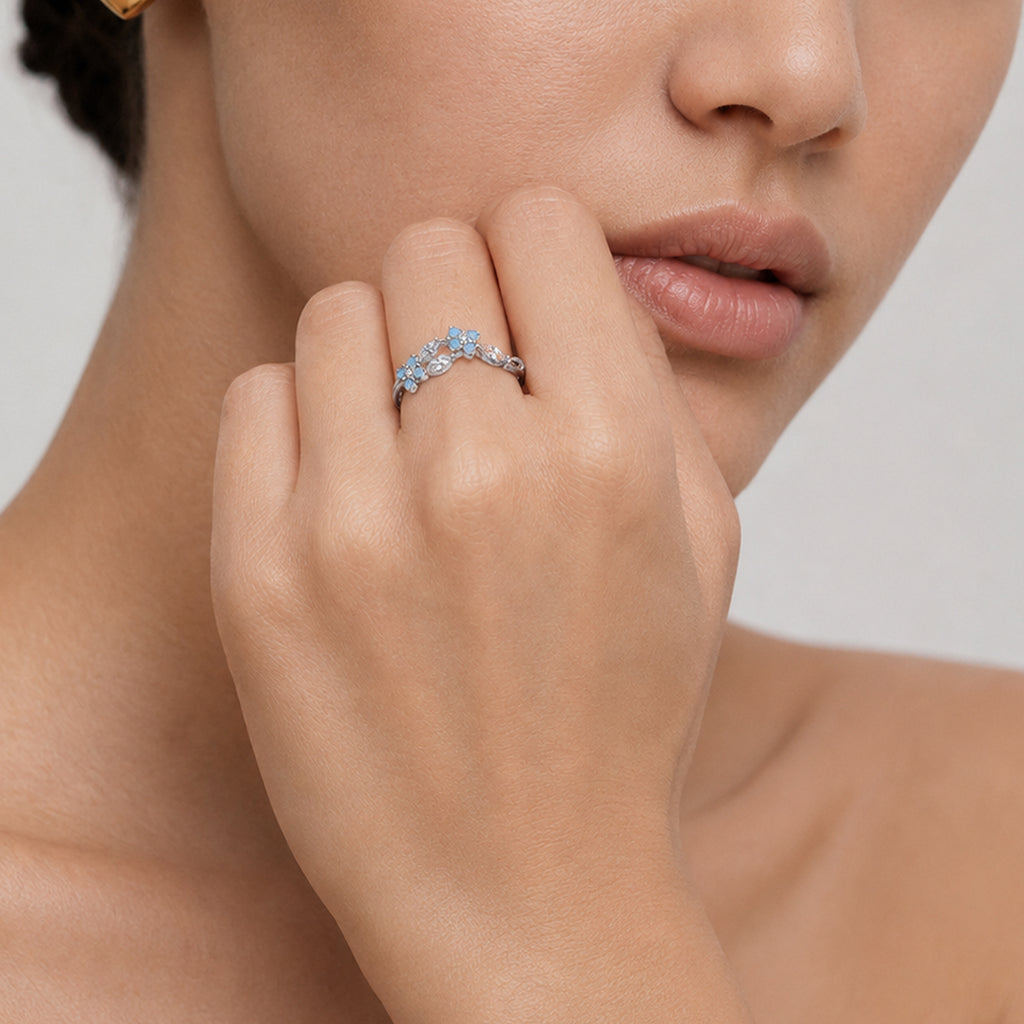 Forget-Me-Not Couple Rings